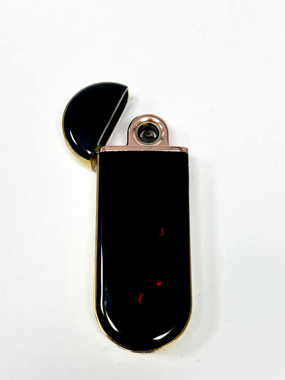 Зажигалка 2 в 1 (USB и Газовая) черный овальный