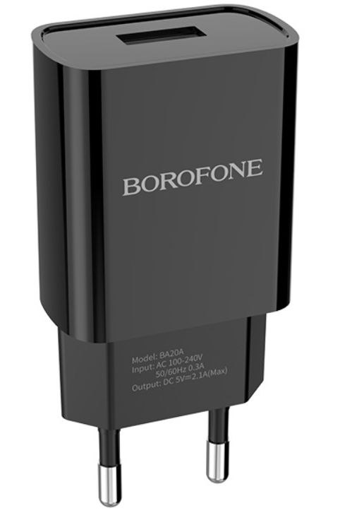 Зарядное устройство BOROFONE BA20A 1xUSB, 2.1А 