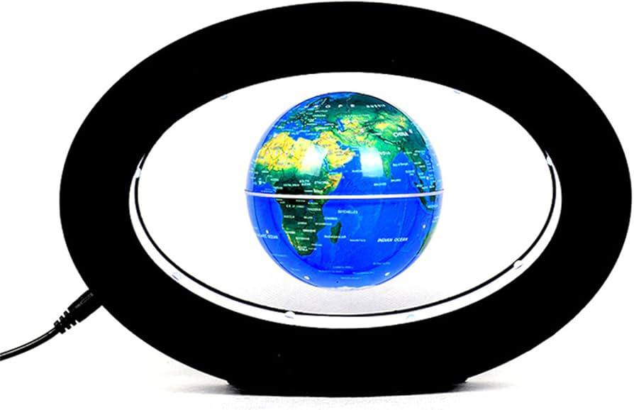 Магнитный левитирующий глобус в овальной рамке. 8.5 см.