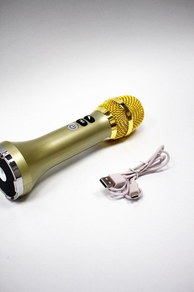 Микрофон Multifunctional karaoke microphone L-1258. Золотой