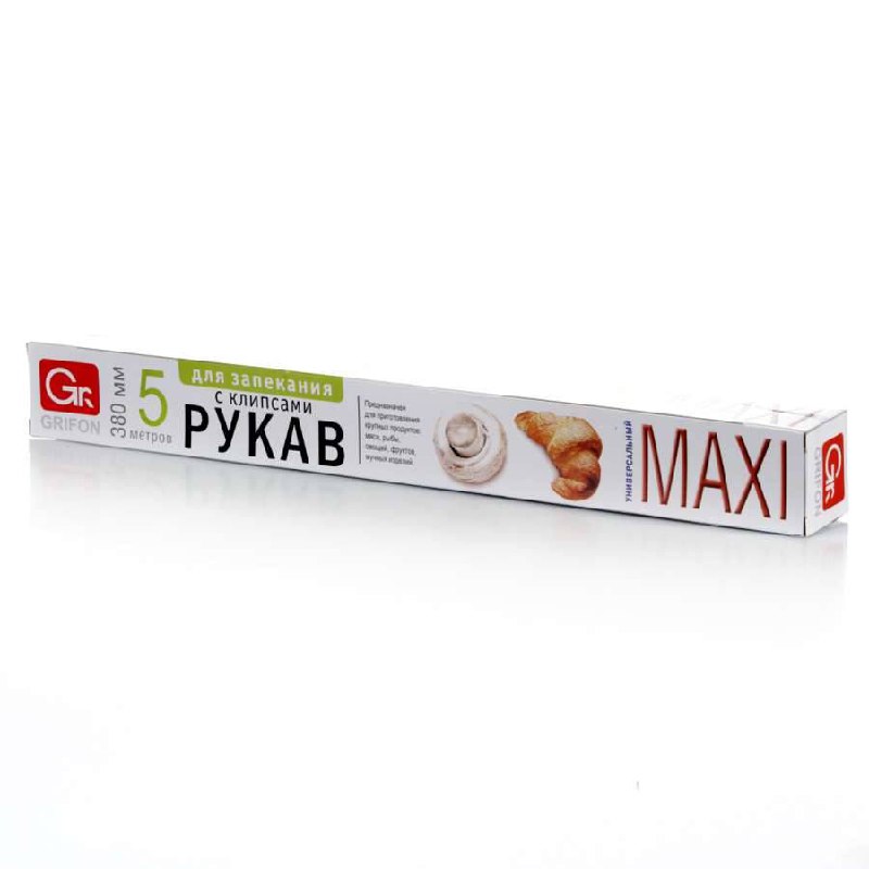 Рукав для запекания с клипсами Grifon MAXI в футляре, 380 мм * 5 м