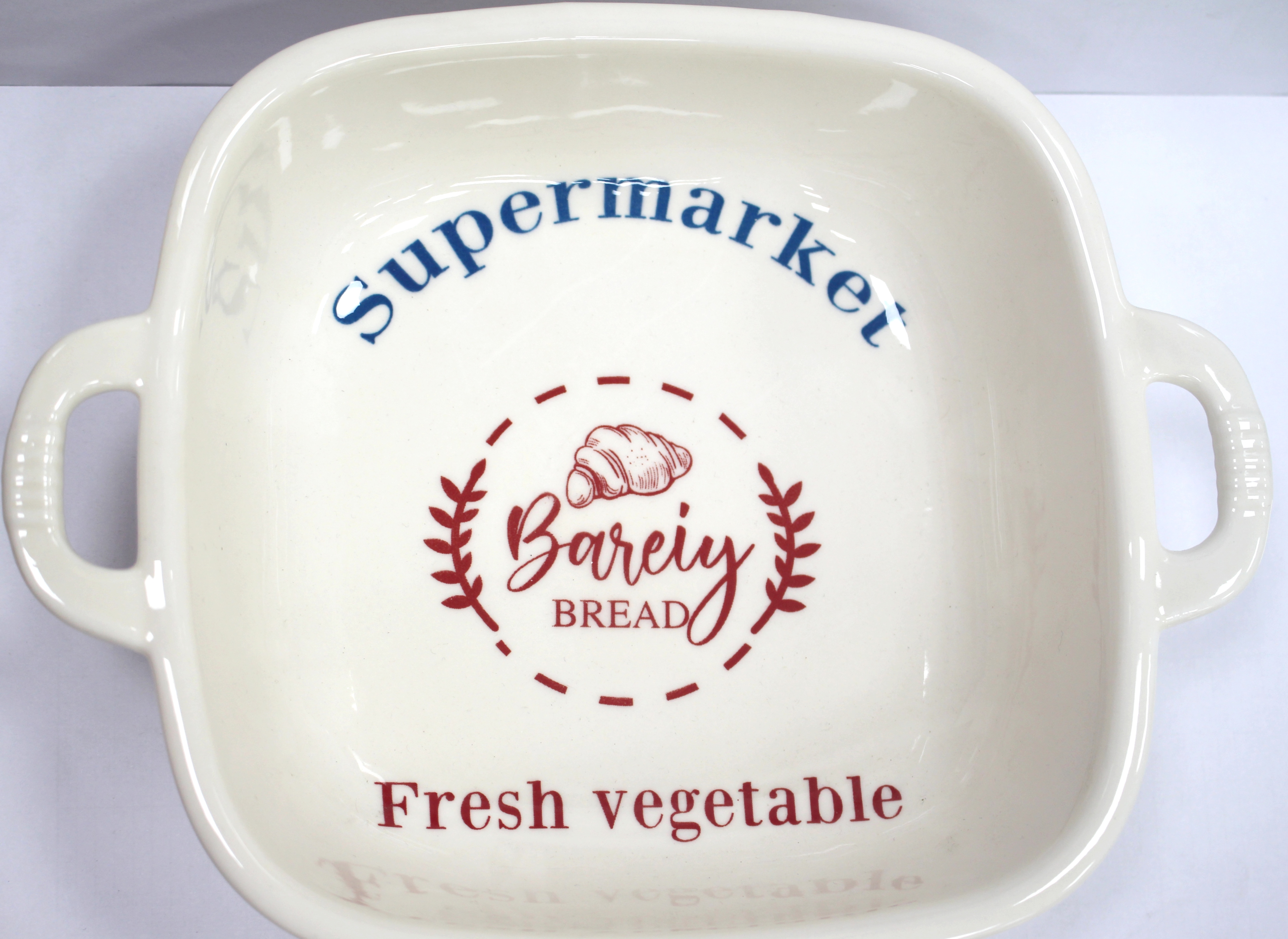 Керамическая тарелка глубокая с двумя ушками  Sweet Bareiy 