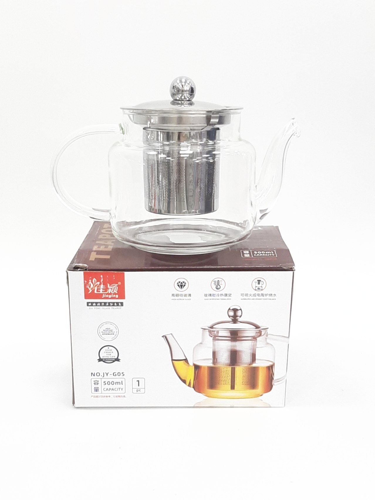 Чайник  Deli Glass 500мл можно использовать на открытом огне и электических плитах