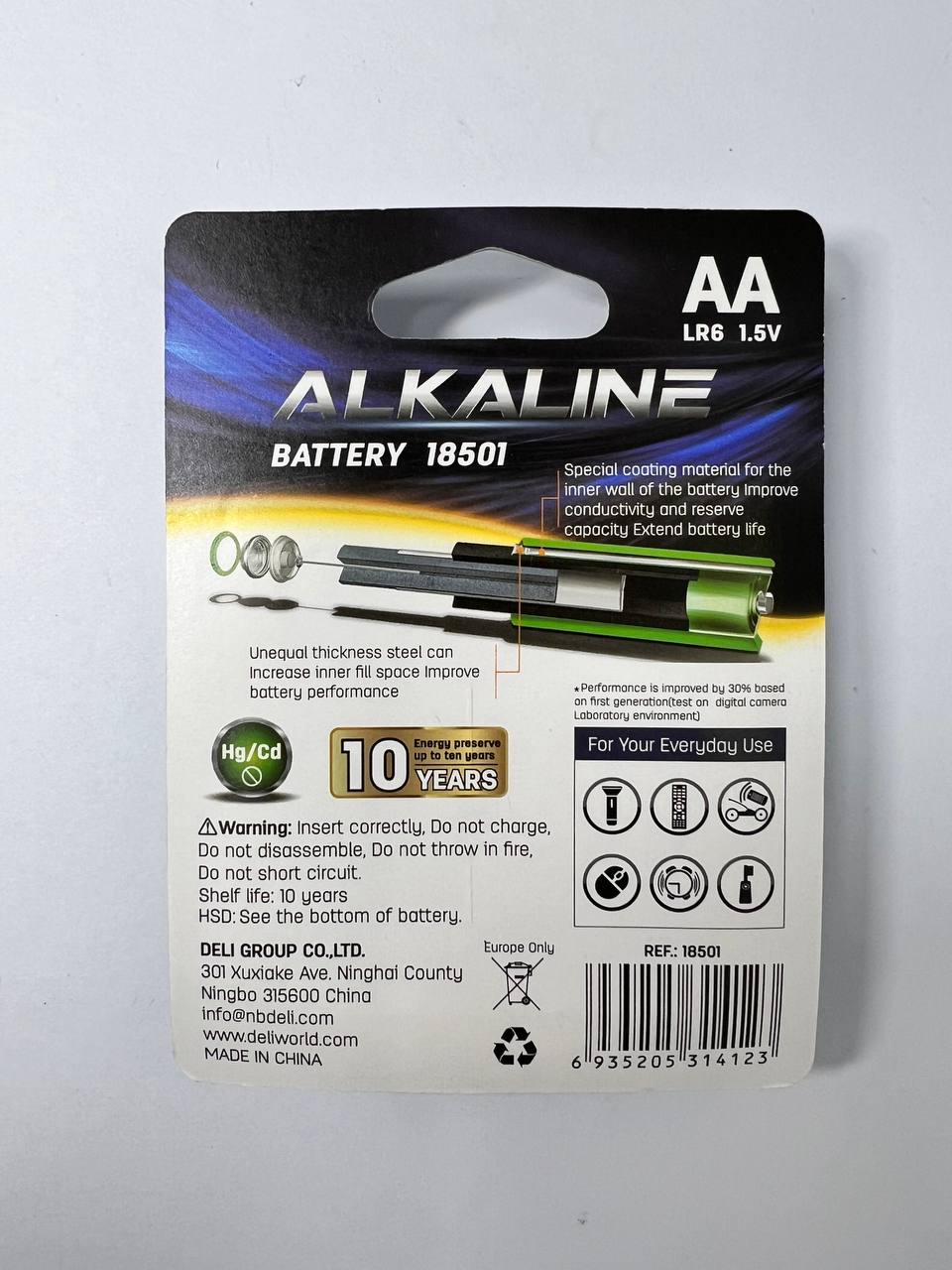Батарейки Deli 4 шт Alkaline Lr 6 1.5 V 