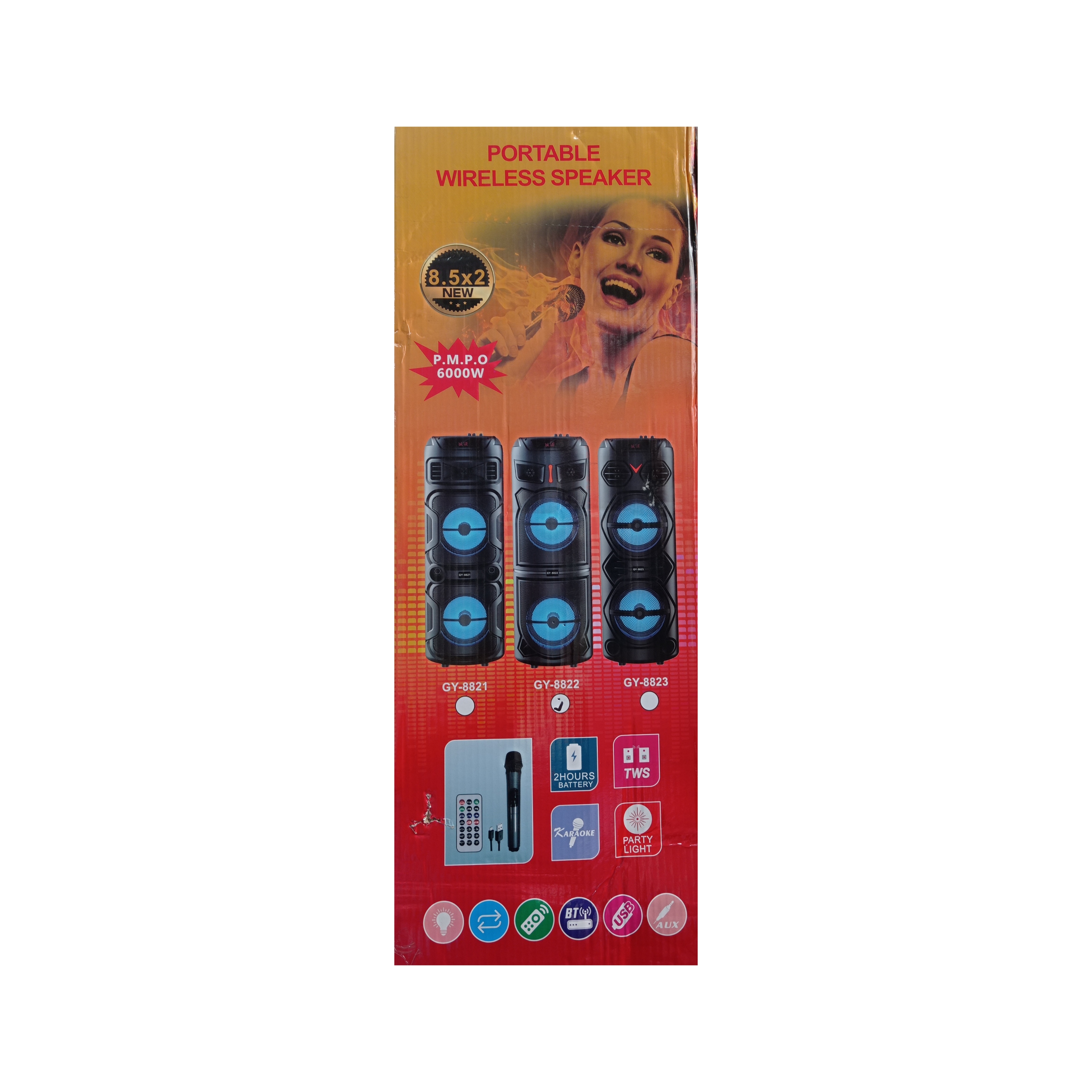 Колонка Potable Wireless Speaker P.M.P.O 6000W