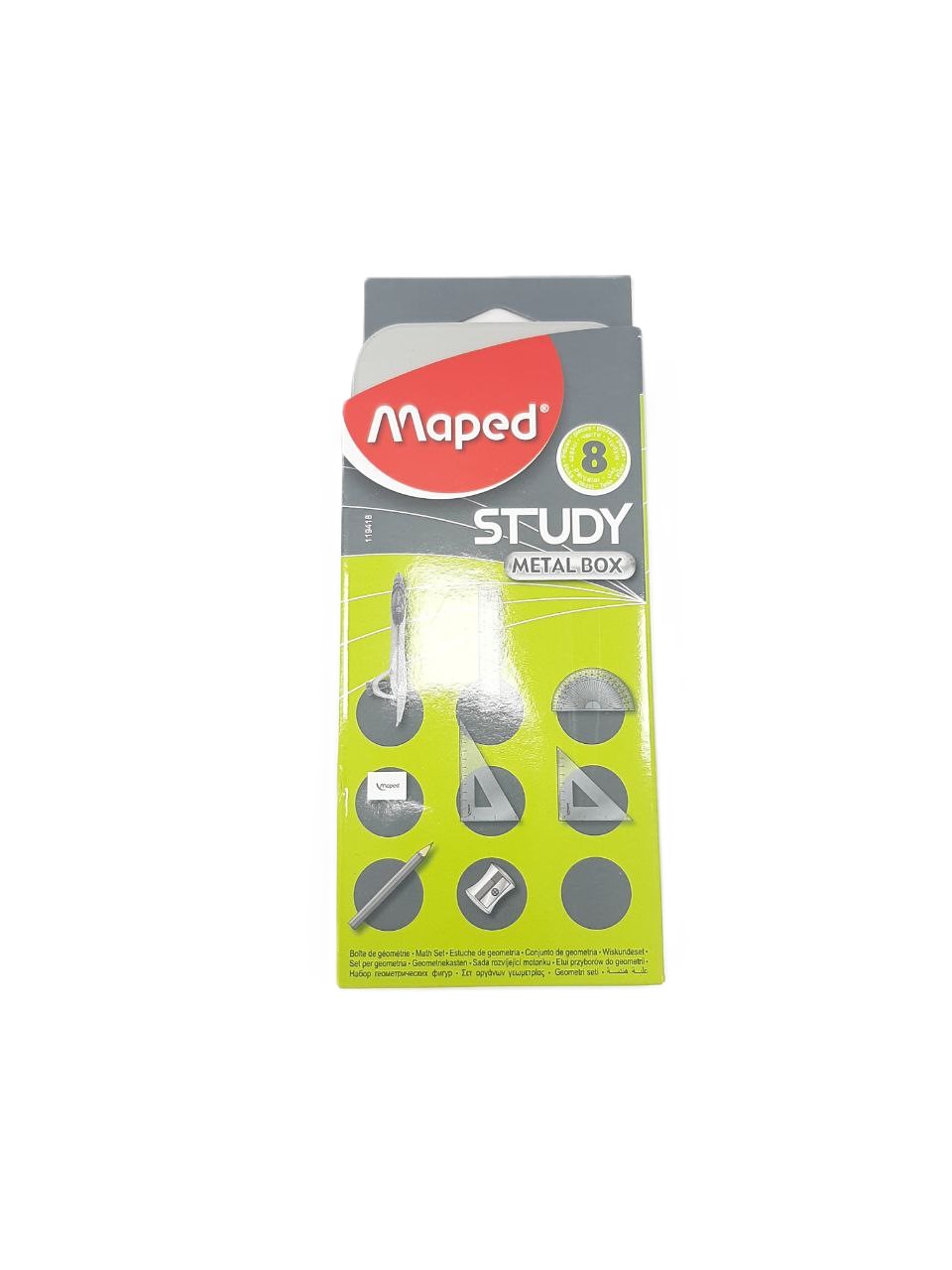 Готовальня 8 предметов, в металл. футляре Maped
