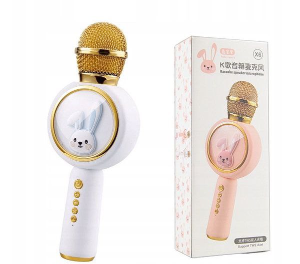 Baby Rabbit X6 Karaoke Speaker Microphone. Розовый