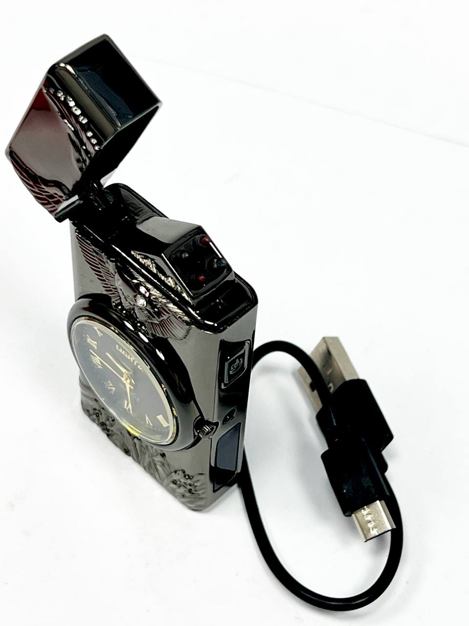 Зажигалка 2 в 1 (USB и Газовая) с часами